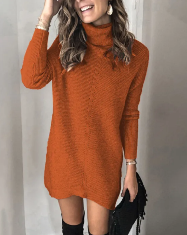 Open-Knit Collared Dress
