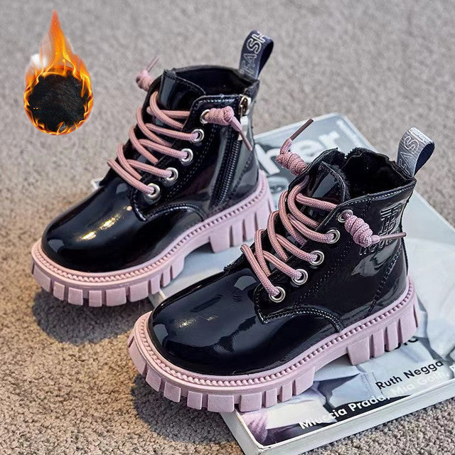 Girls' Pink Sole Combat Boots