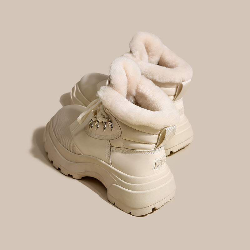 Sherpa Cuff Lace-Up Snow Boots