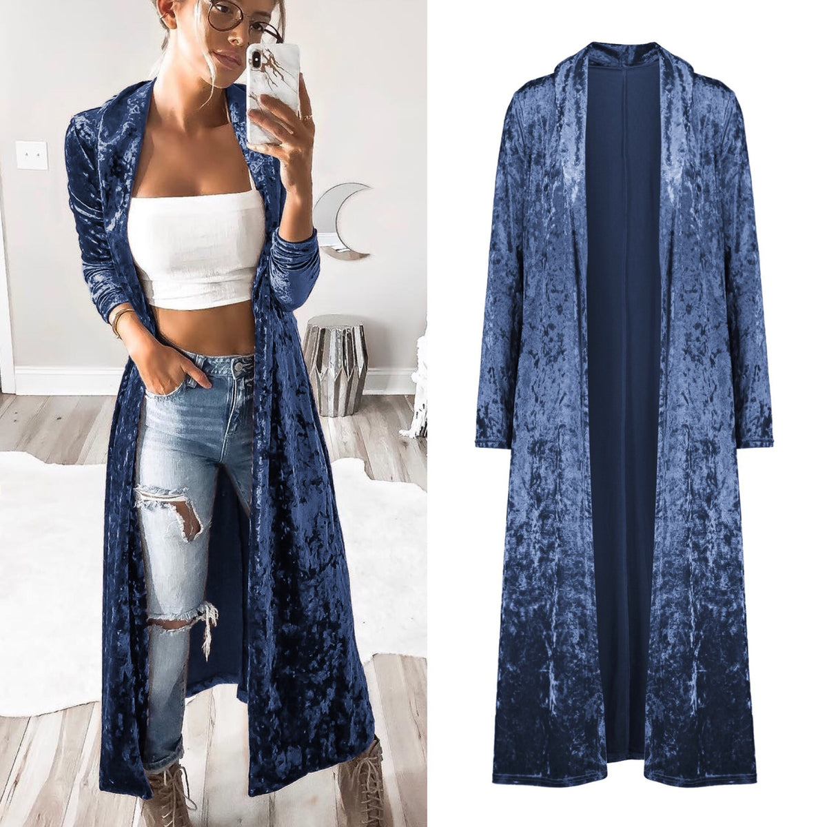 Velvet Long Cardigan