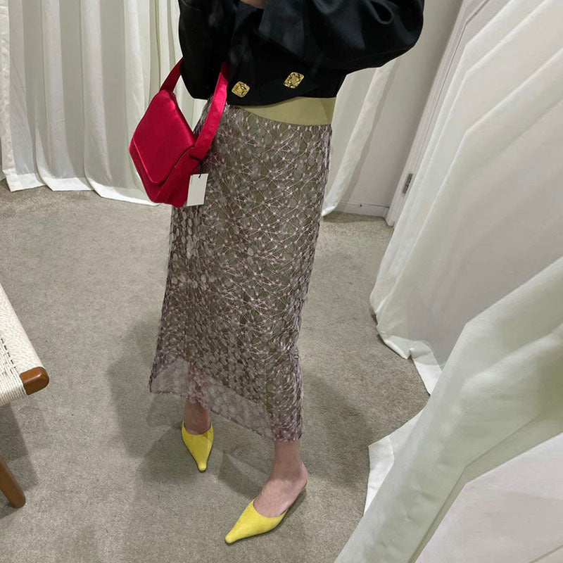 Sequin Embroidered Skirt