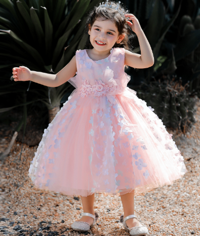 Girls' 3D Flower Tutu Dress