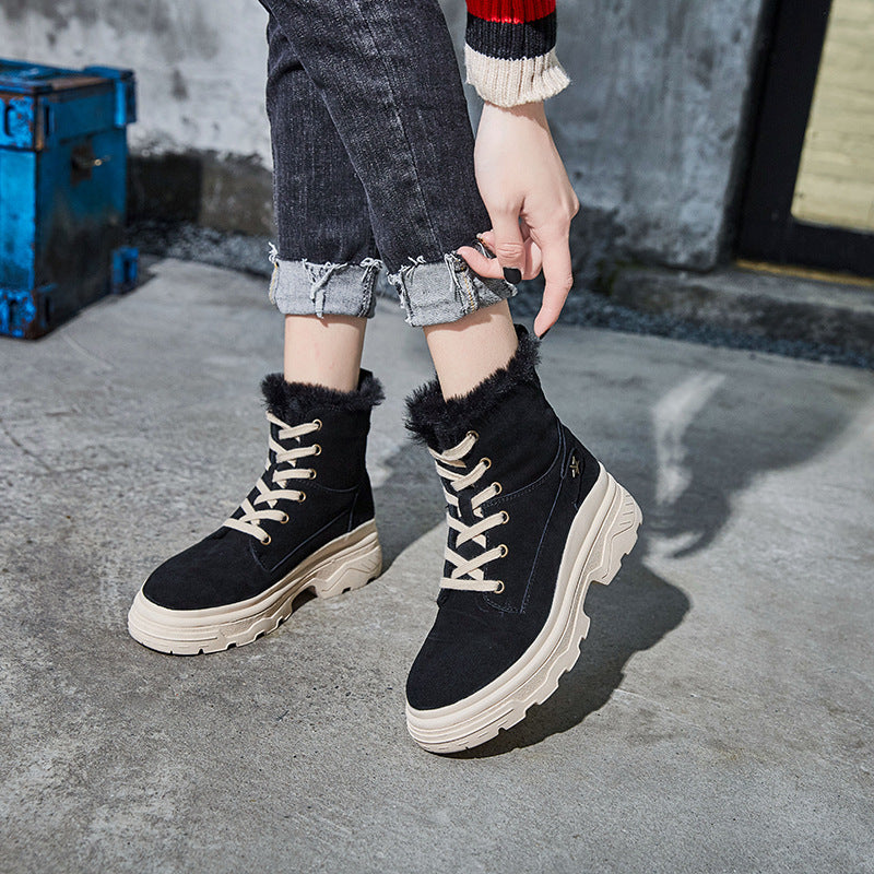Fleece-Lined High-Top Snow Boots for Women