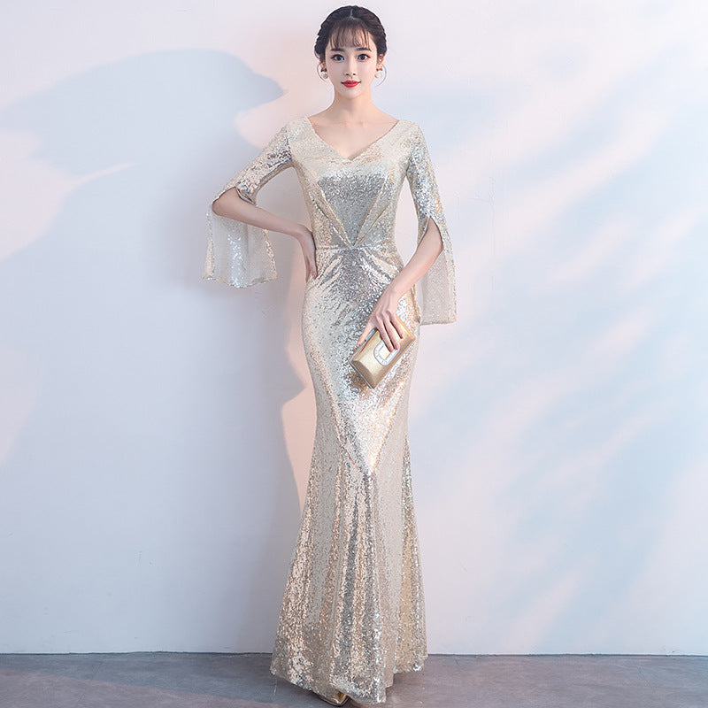 Sequin Mermaid Evening Gown