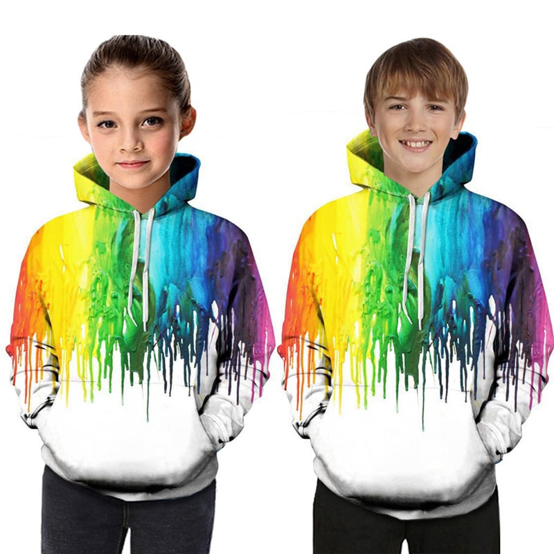 Kids' Printed Hooded Sweater