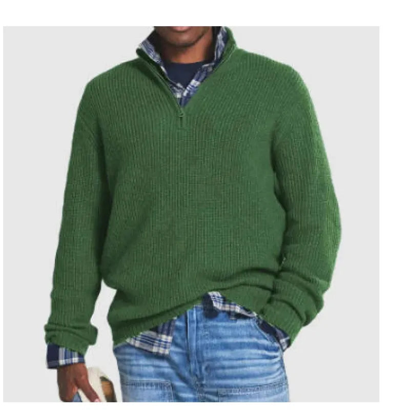Zip Stand Collar Sweater