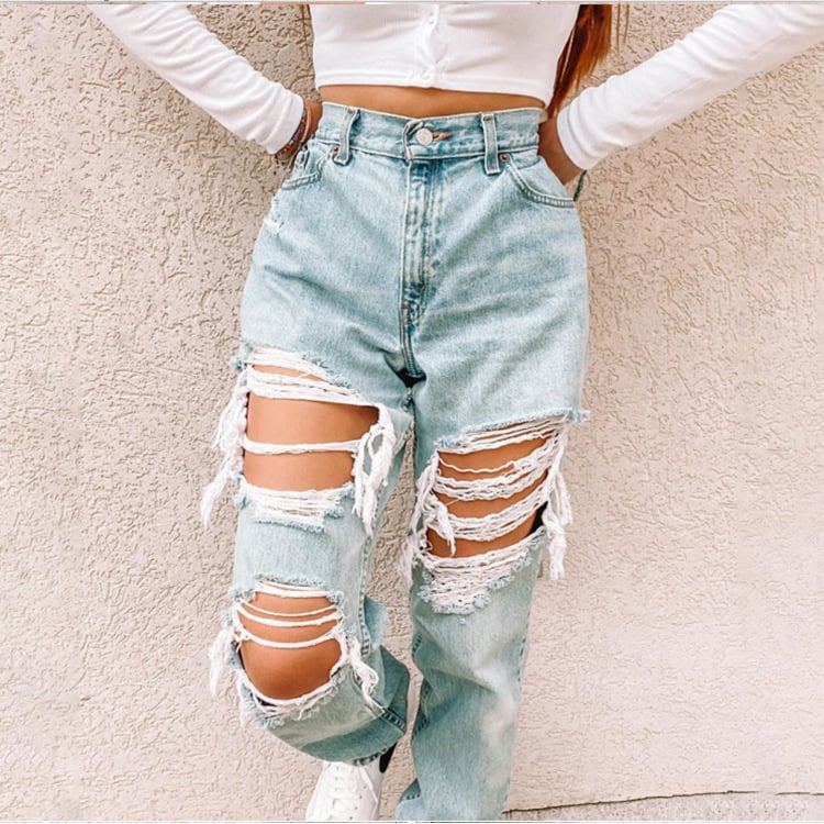 Ripped Denim Pants