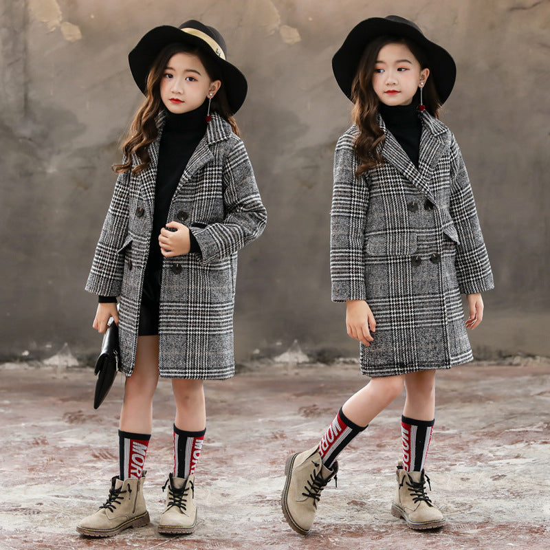 Girls' Houndstooth Coat