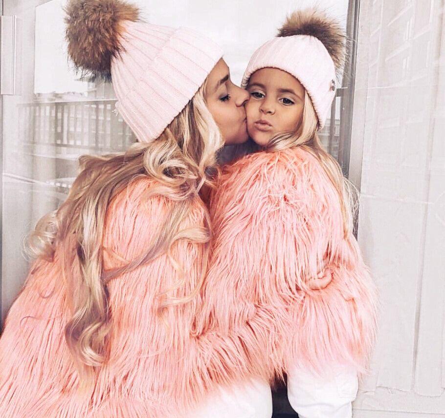 Girls' Thick Faux Fur Coat