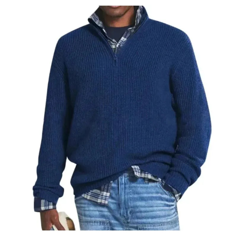Zip Stand Collar Sweater