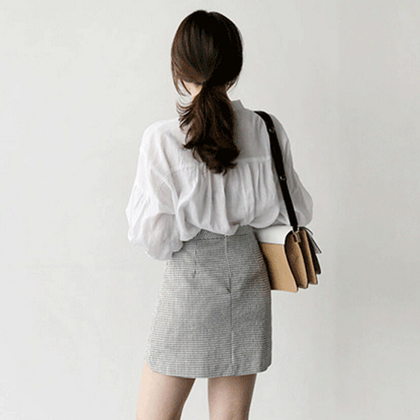 Houndstooth Asymmetric Skirt