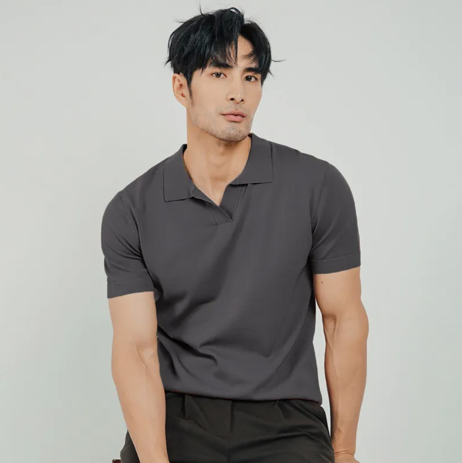 Knit Lapel Polo