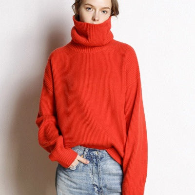 Chunky Cashmere-Blend Turtleneck