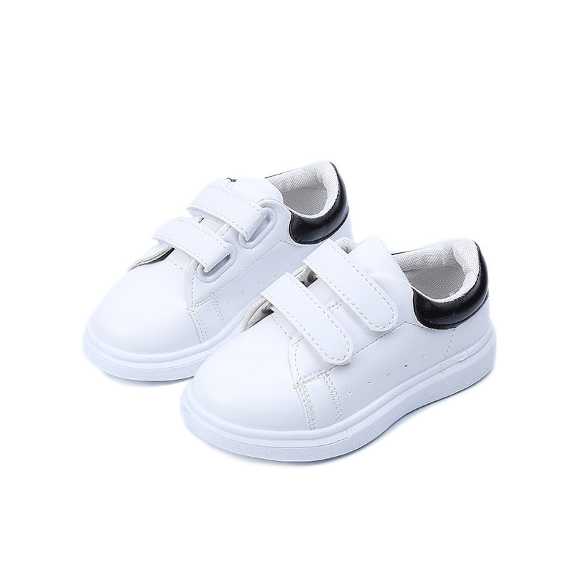 Kids' White Strap Sneakers