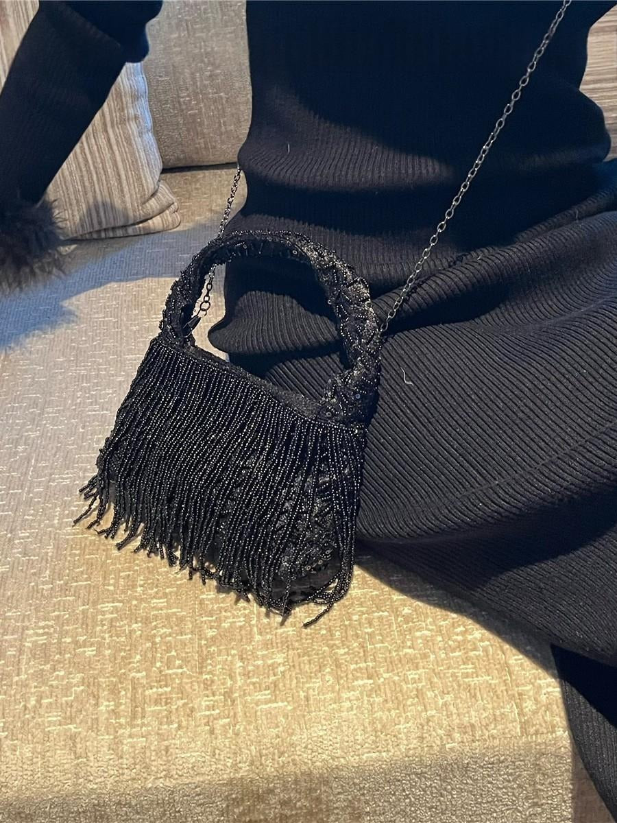 Beaded Tassel Tote