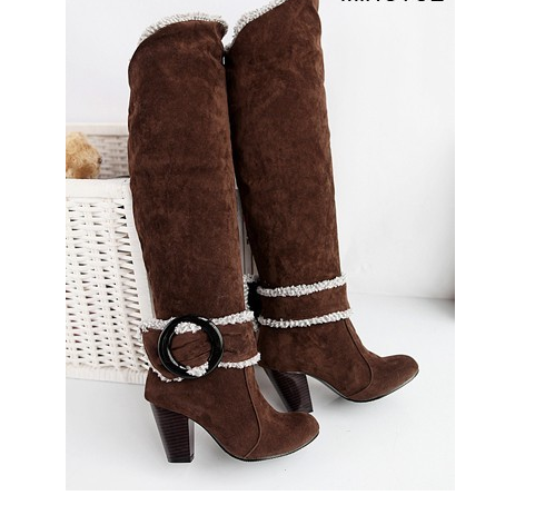Suede Knee-High Boots
