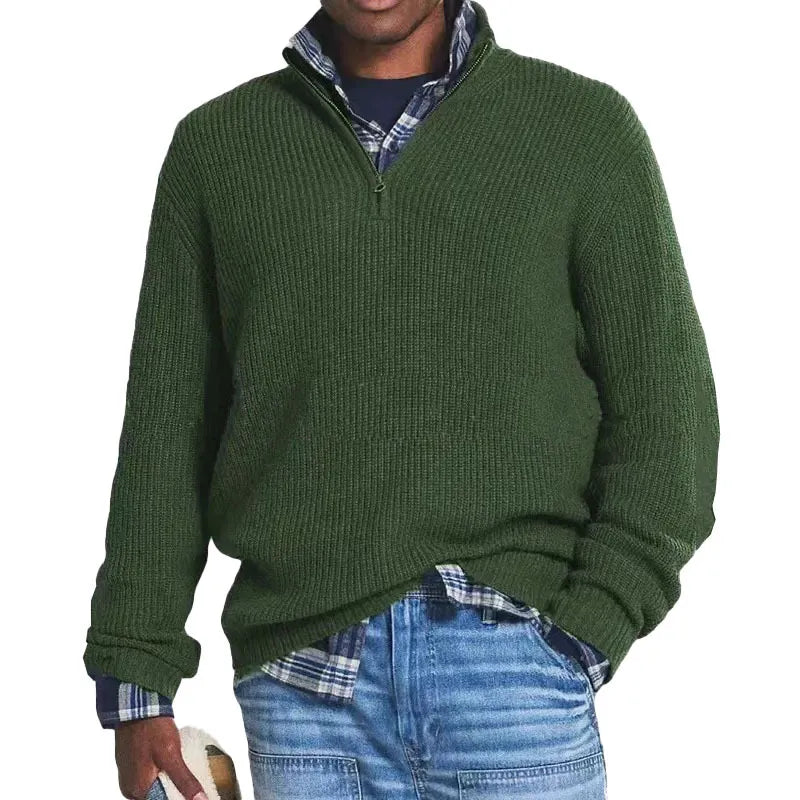 Zip Stand Collar Sweater