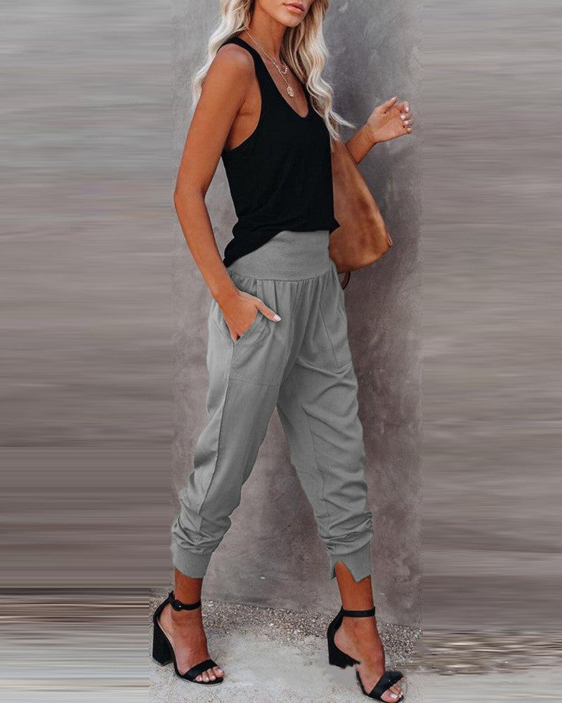 High-Waist Casual Pants