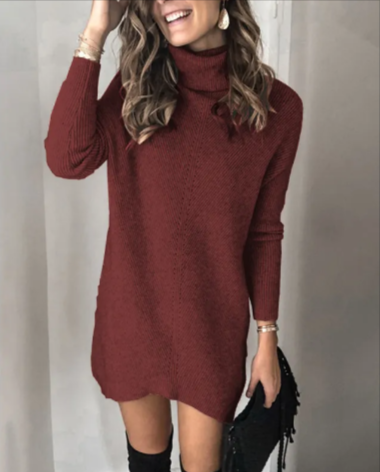 Open-Knit Collared Dress