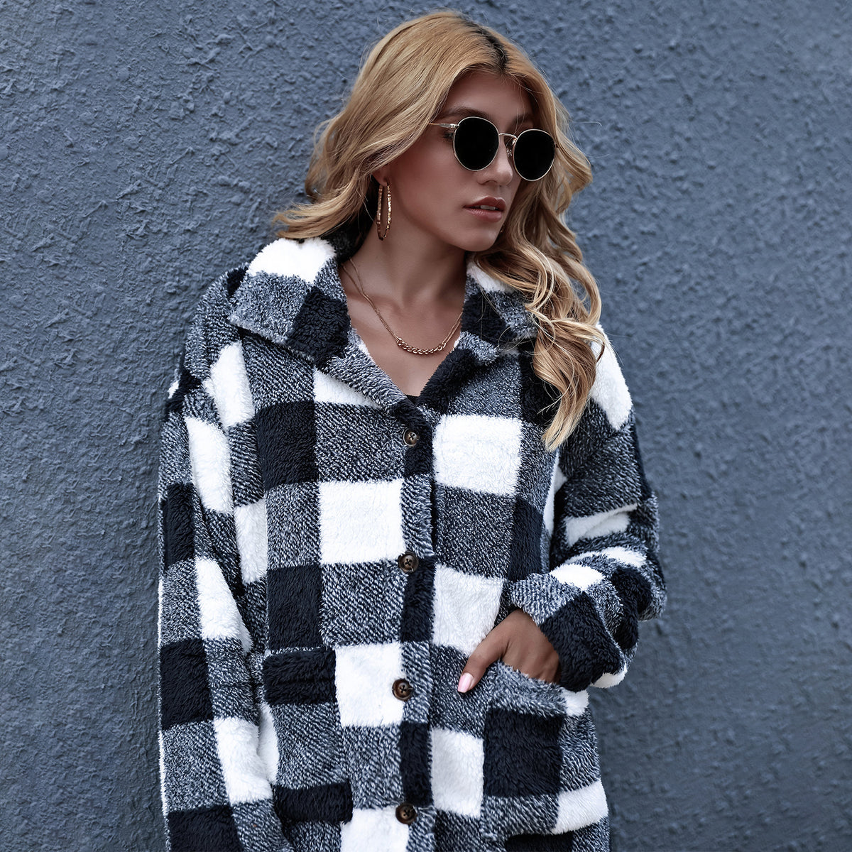 Oversized Check Shirt Jacket
