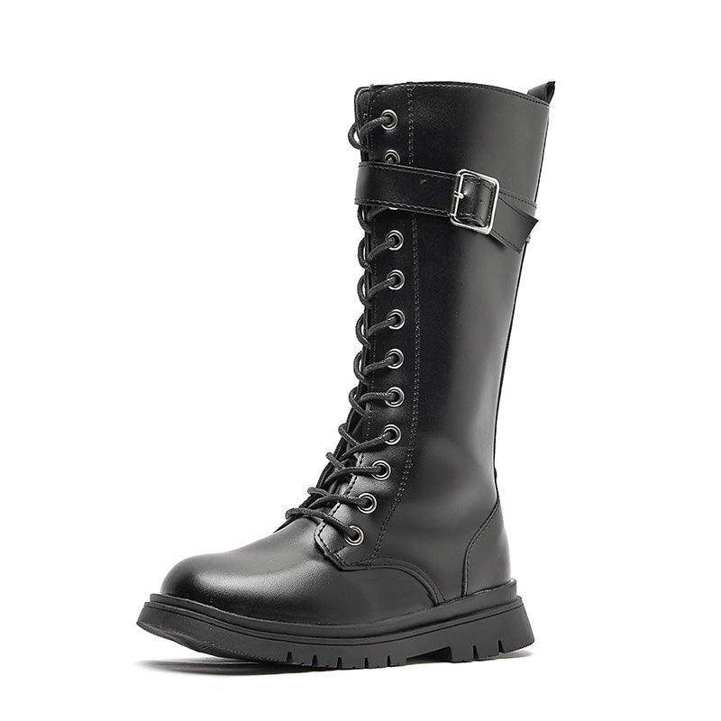 Girls' Fashion Leather High Boots for Autumn & Winter