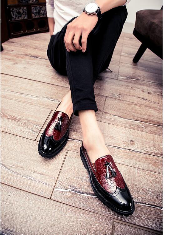 Men's Leather Loafers with Tassels