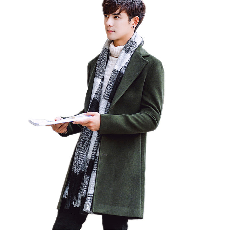 Slim Mid-Length Wool Coat
