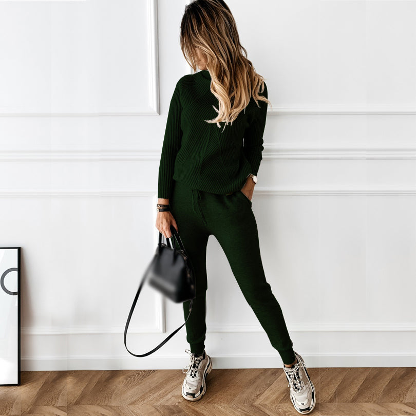 Turtleneck & Trousers Knit Set