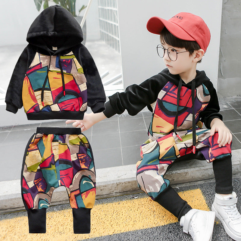 Girls' Velvet Hoodie & Joggers Set