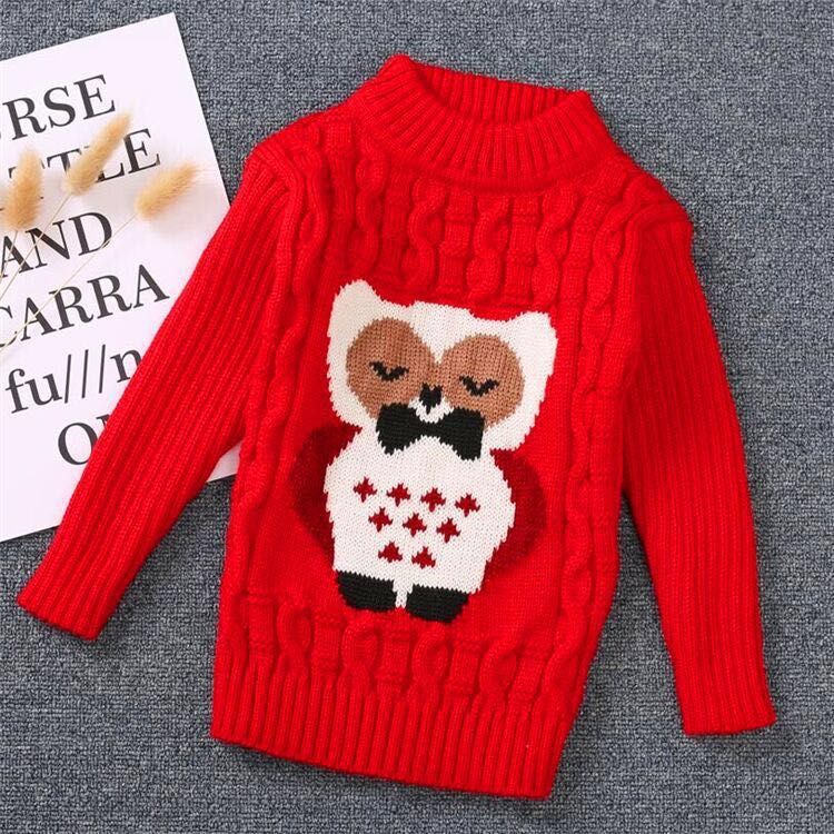 Kids' Owl Mock Neck Sweater
