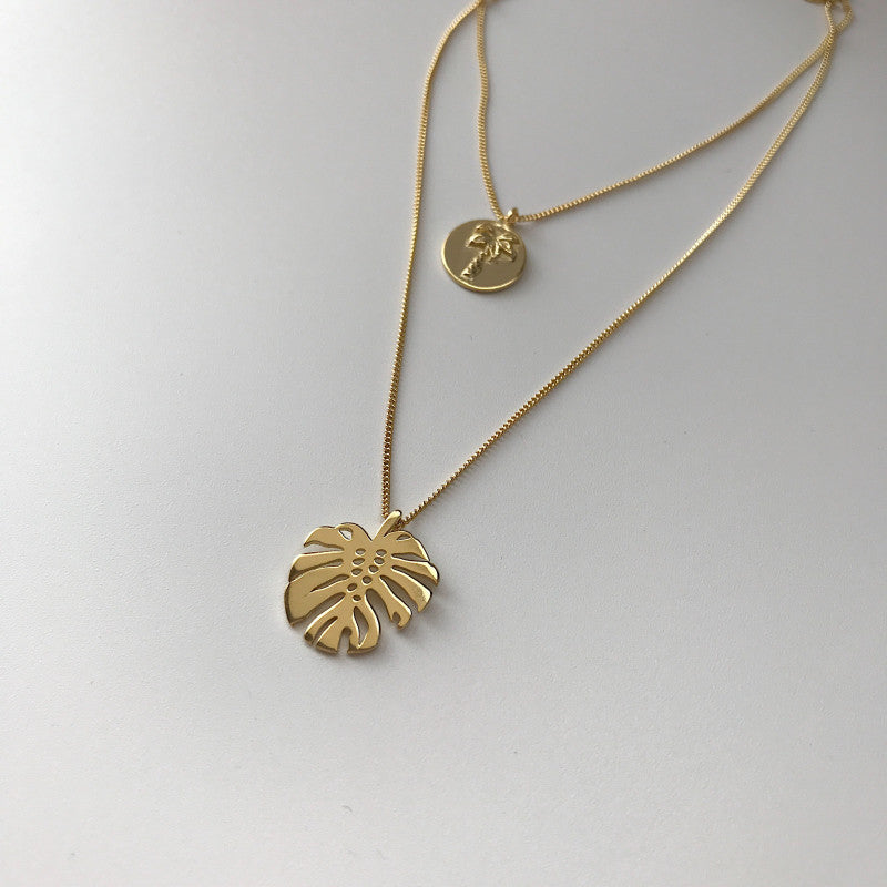 Monstera Layered Necklace