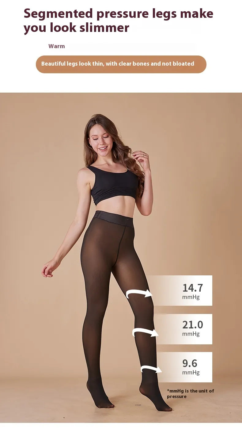 Fleece-Lined Sheer Tights