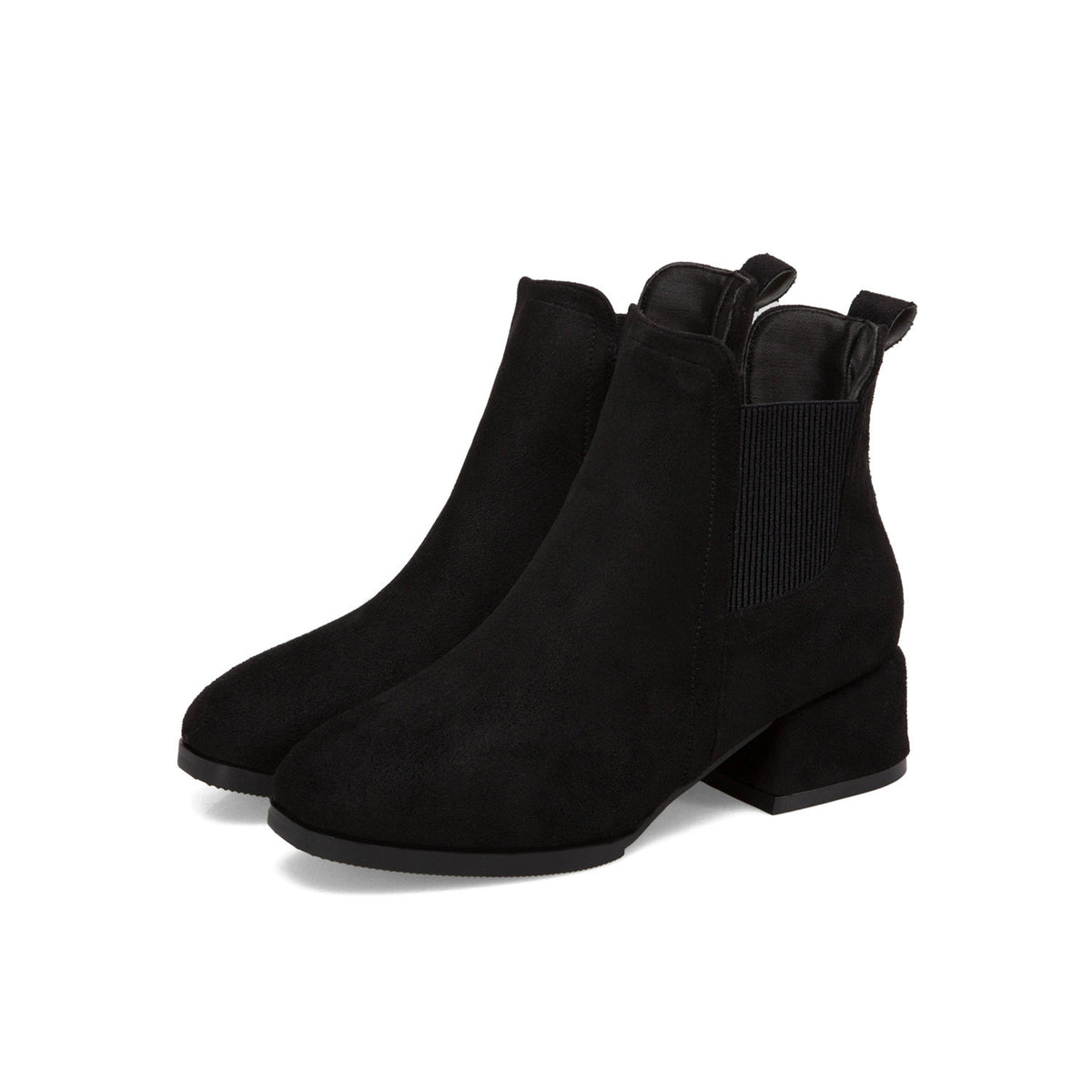 Chunky Heel Suede Boots