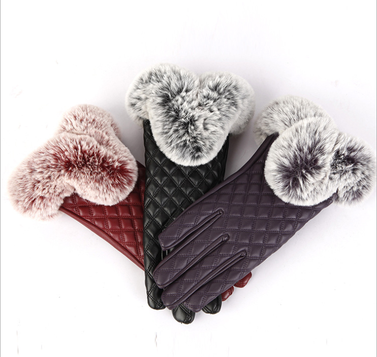 Faux Fur Touchscreen Gloves
