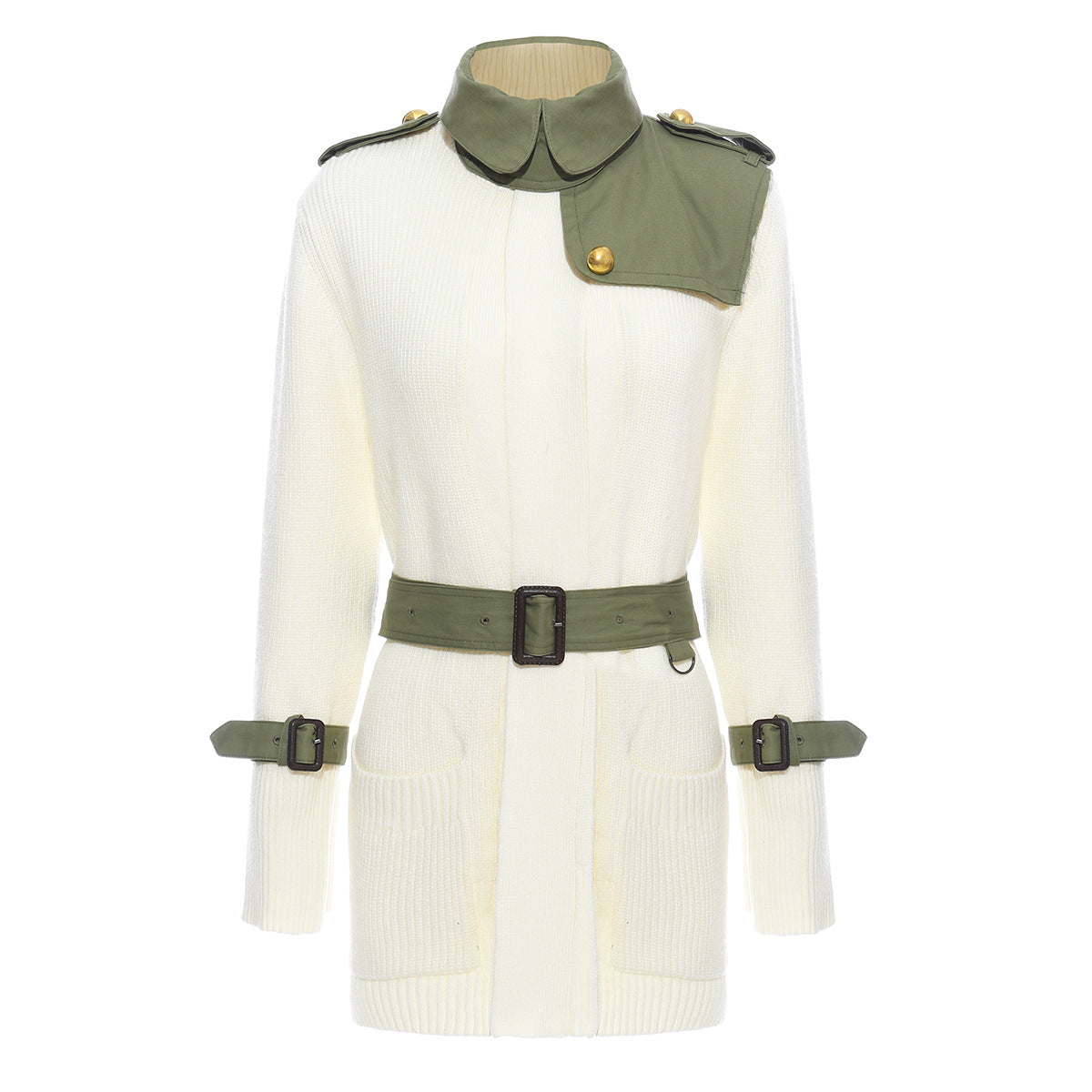 Knitted Lace-Up Trench