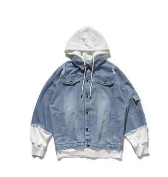 Distressed Denim Hooded Jacket