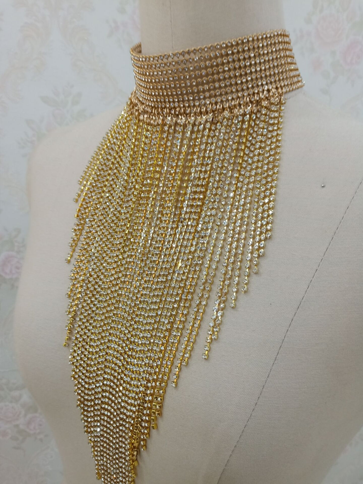 Rhinestone Tassel Choker