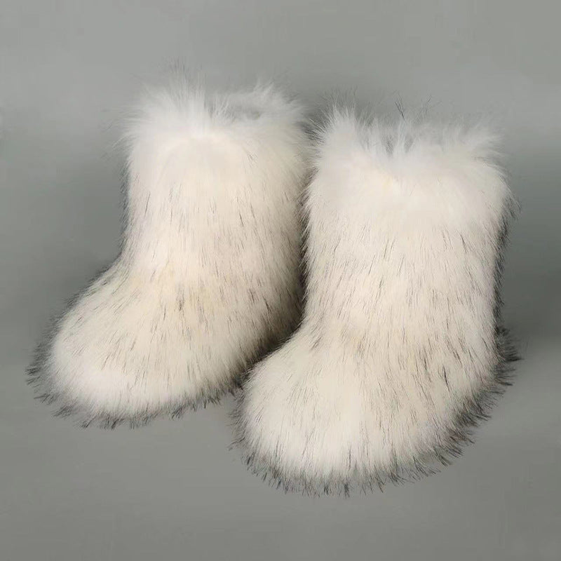 Fashionable Thick Plush Winter Knee-High Boots for Women