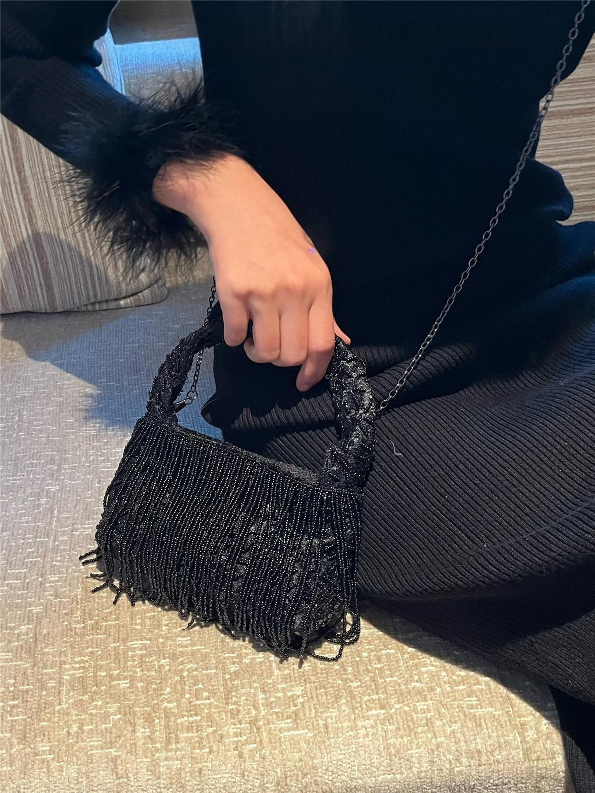 Beaded Tassel Tote