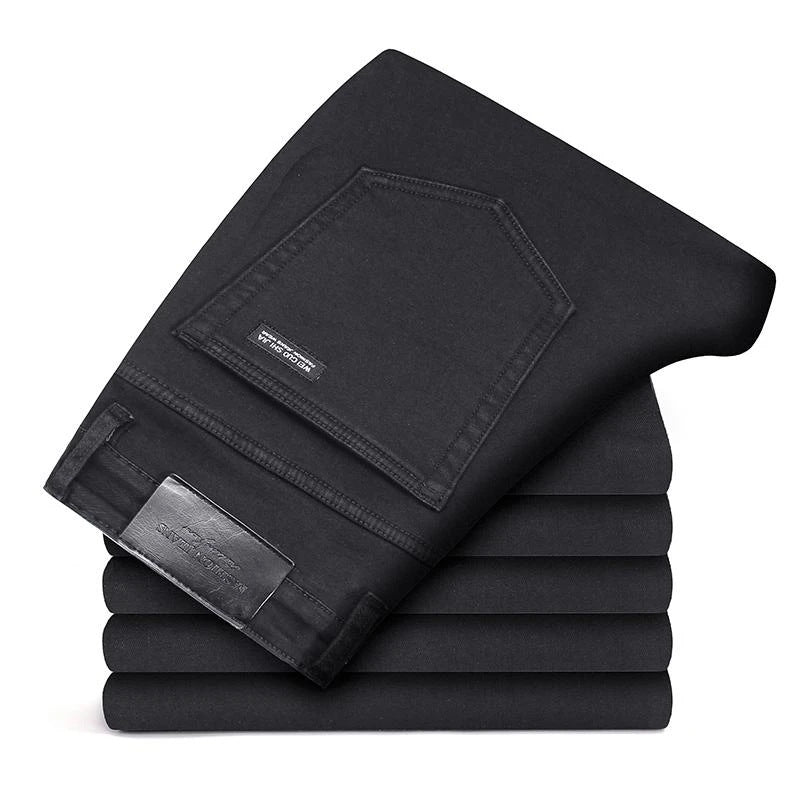 Black Slim Straight Jeans