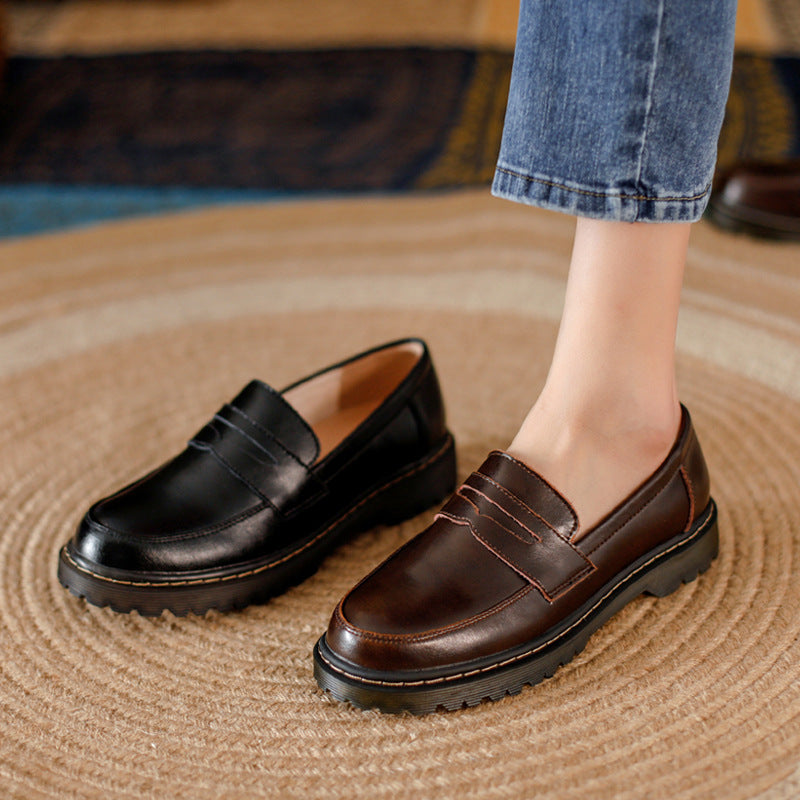 Buckle Detail Heeled Loafers