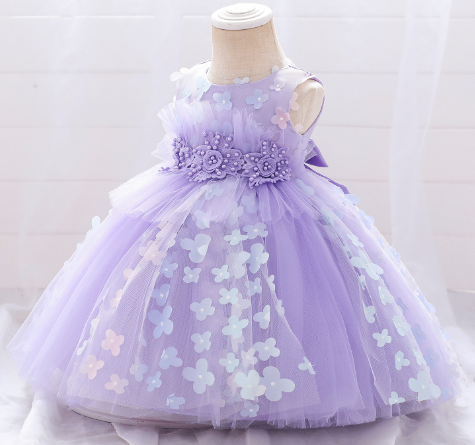 Girls' 3D Flower Tutu Dress
