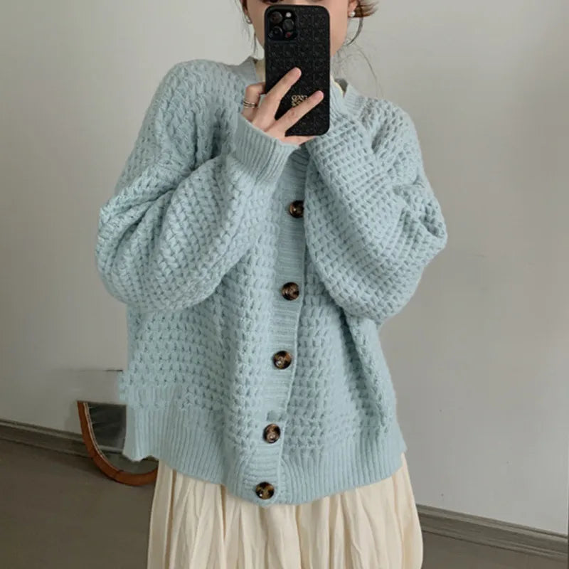 Single-Breasted Sweater Coat