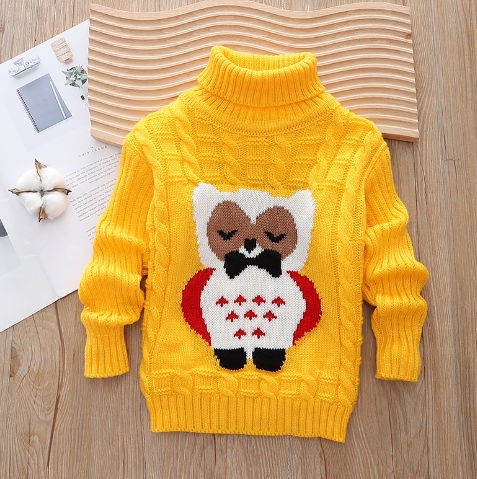 Kids' Owl Mock Neck Sweater