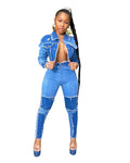 Patchwork Denim Set