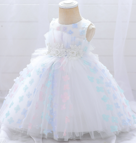 Girls' 3D Flower Tutu Dress