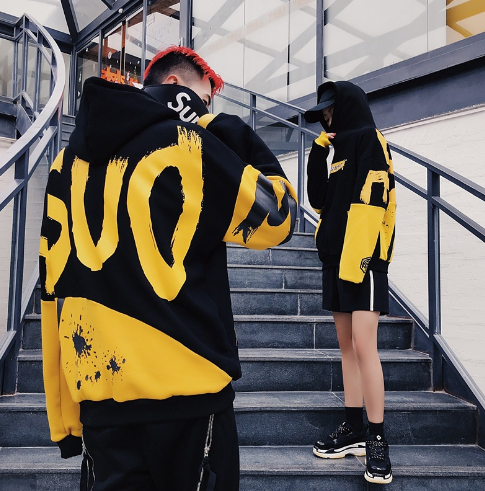 Color Block Fleece Hoodie