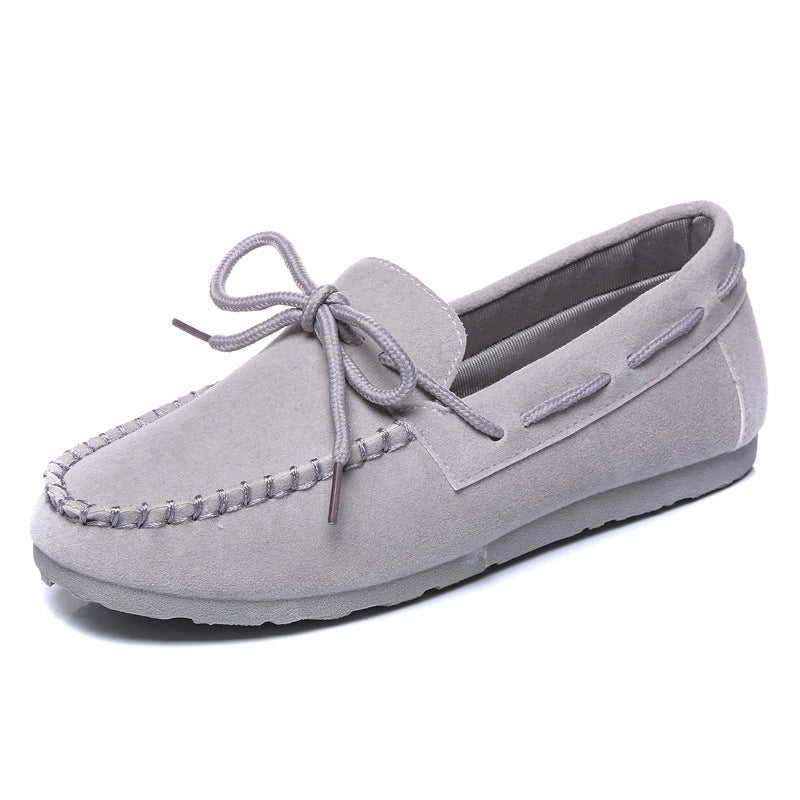 Faux Suede Bow Moccasins