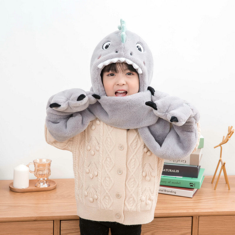 Kids' Dinosaur Hat & Scarf Set