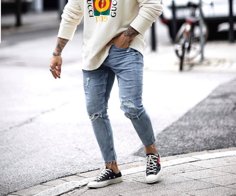 Ripped Ankle Pants